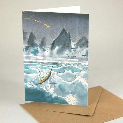 10 Weihnachtskarten mit Kuverts: Die heiligen drei Könige im Sturm