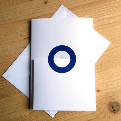 10 blau gedruckte Design-Hochzeitskarten mit Umschlag