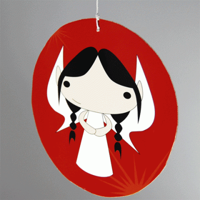 10 rote Weihnachtskarten mit Umschlägen: Engel + frohes fest!