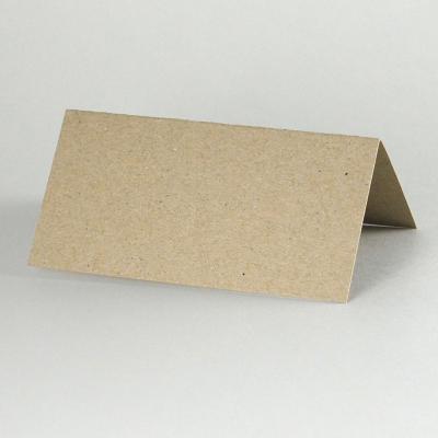 100 sandgraue Recycling-Tischkarten  5,5 x 11 cm