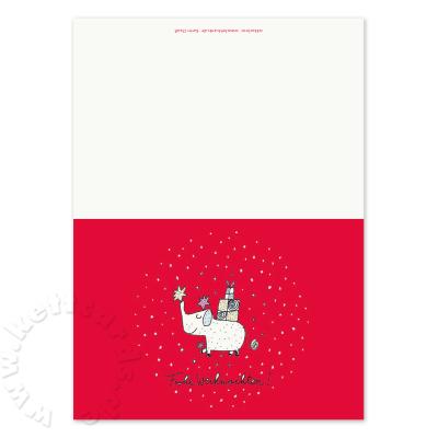 10 Weihnachtskarten mit weißem Umschlag: Elefant mit Geschenken