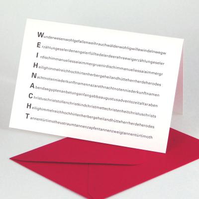 10 Weihnachtskarten mit roten Kuverts: Wunderwesenwohlgefallen