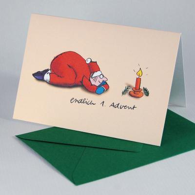 10 witzige Adventskarten mit Kuverts: endlich 1. Advent