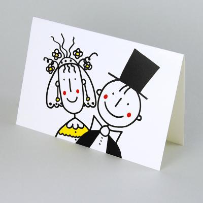 10 Hochzeitskarten mit Kuverts: fröhliches Brautpaar