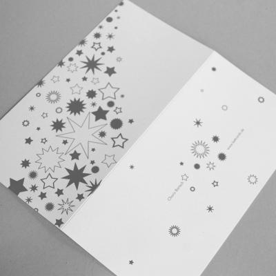 10 Weihnachtskarten mit silbernen Kuverts: Sterne