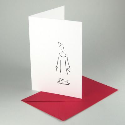 10 Weihnachtskarten mit roten Umschlägen: Weihnachtsmann