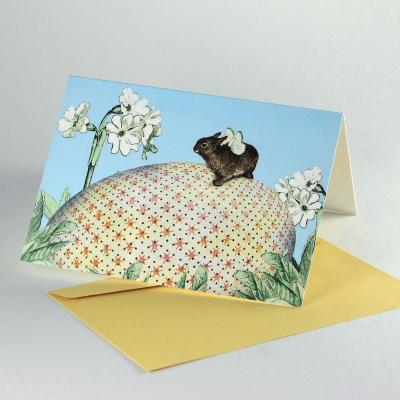 geflügeltes Häschen - Osterkarte mit Umschlag