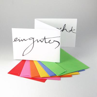 12 Neujahrsleporellos mit farbigen Kuverts: ein gutes neues Jahr wünscht
