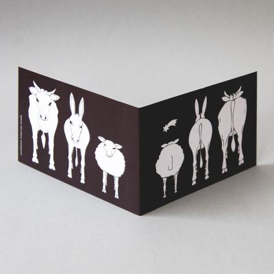 Ochs, Esel + Schaf, Geschenkbox mit 6 Weihnachtskarten