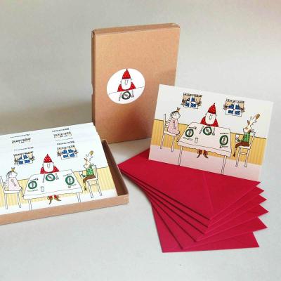 Weihnachtsessen - Geschenkbox mit sechs Weihnachtskarten