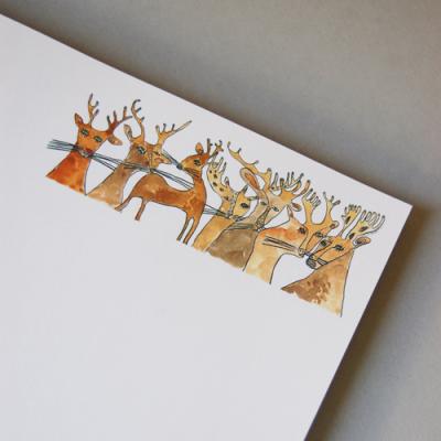 Weihnachts-Briefpapier: Elche
