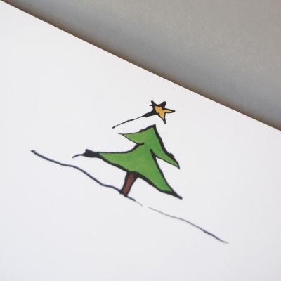 Weihnachts-Briefpapier: Baum mit Stern