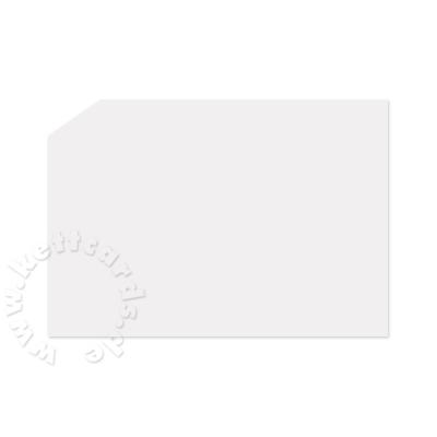 weißes Einlegeblatt 14,5 x 10,1 cm mit abgeschnittener Ecke
