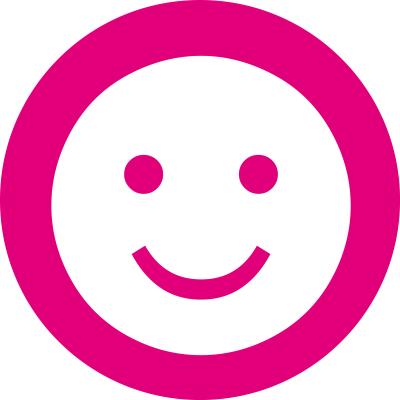 12 runde Aufkleber: Smileys in pink
