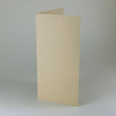 sandgraue Recycling-Klappkarte DIN lang (Graupappe ca. 350 g/qm)