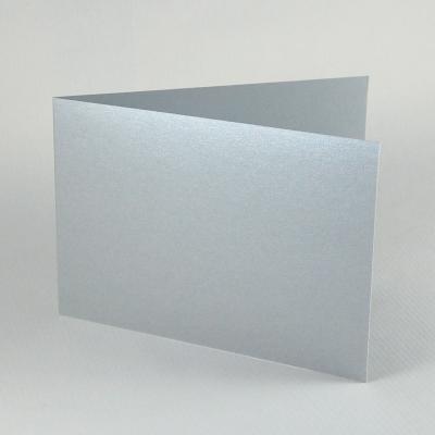 extralange, silberne Recycling-Klappkarte 11,5 x 16,5 cm