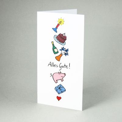 Recycling-Geburtstagskarte: Alles Gute!