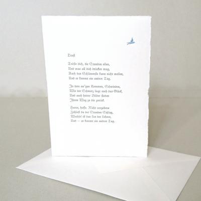 Trauerkarte mit Gedicht von Fontane: Trost