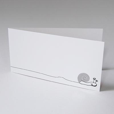 Grußkarte mit aufgeklebter Klammer: Cepea-Schneckenkarte