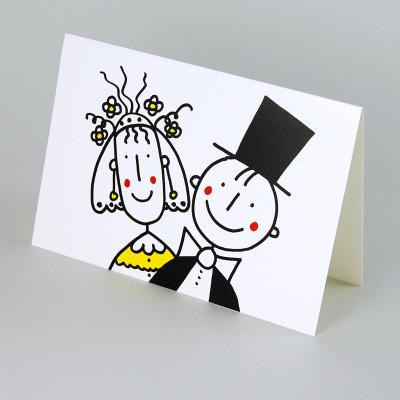 Hochzeitskarte: fröhliches Brautpaar