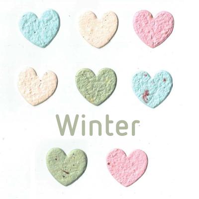 Samen-Konfetti in Herzform - Winterfarben