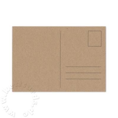 braune Recycling-Postkarte DIN A6 mit Postkartenvordruck (Muskat 350 g/qm)
