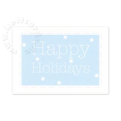 hellblaue Weihnachts-Postkarte: Happy Holidays