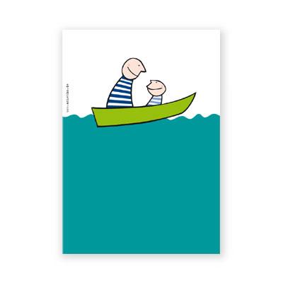 Postkarte: zwei in einem Boot