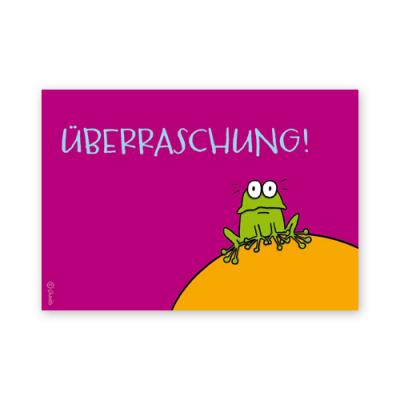 Postkarte mit Frosch: Überraschung!