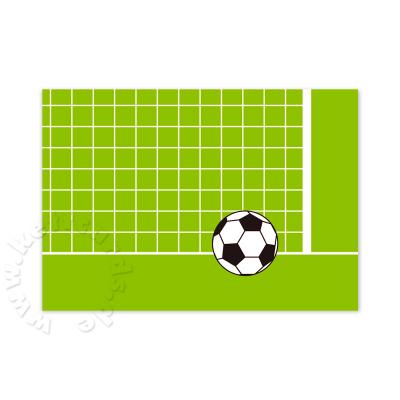reduzierte Fußball-Postkarte mit Ball und Tor