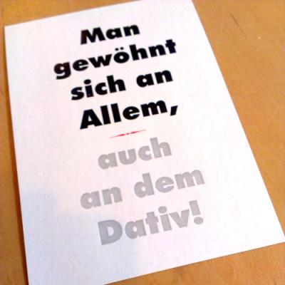 Postkarte mit Grammatik: Der Dativ