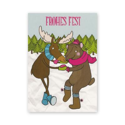 Weihnachts-Postkarte: Frohes Fest