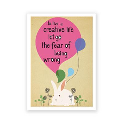 Postkarte: to live a creative life