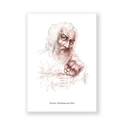 Postkarte: Meister Abraham mit Murr  (E.T.A. Hoffmann)