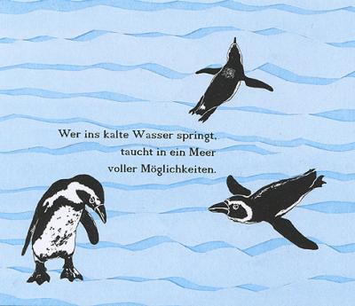 Postkarte: Pinguin