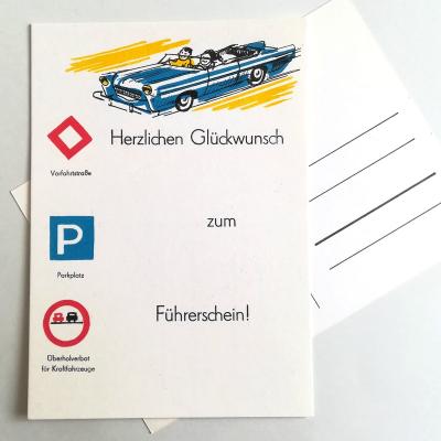 Verkehrspostkarte: Herzlichen Glückwunsch zum Führerschein!