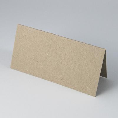 sandgraue Recycling-Tischkarte  5,2 x 10,5 cm (Graupappe ca. 350 g/qm)
