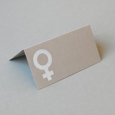 graue Recycling-Tischkarte für Frauen (Venussymbol)