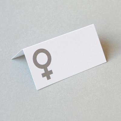 silberne Tischkarte für Frauen (Venussymbol)