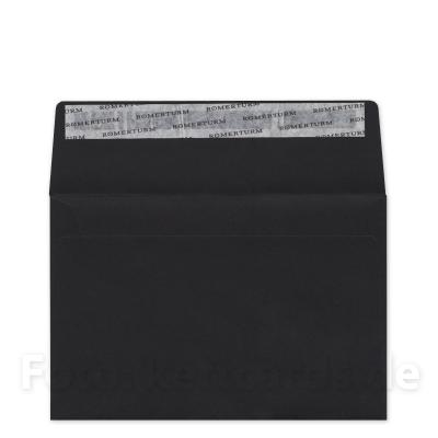 schwarzer, haftklebender Recycling-Umschlag, 12 x 18 cm