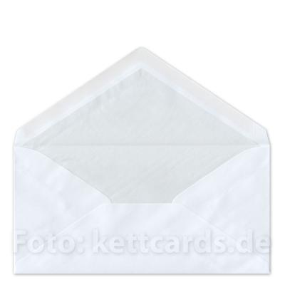 weißer, gefütterter Umschlag, DIN lang