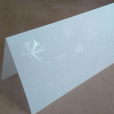 zweiteilige Weihnachtskarte: Schneeflocken (transparenter Karton)