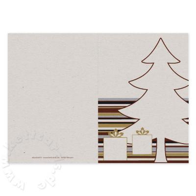 Graupappe-Weihnachtskarte: Baum mit Paketen