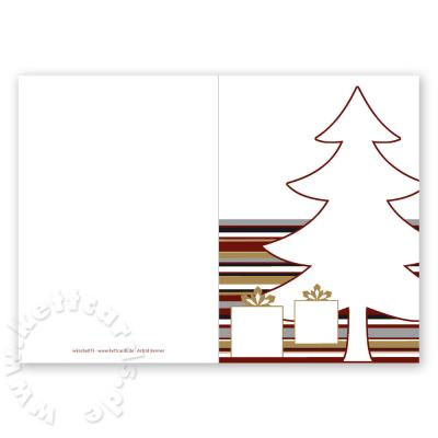 Weihnachtskarte: Baum mit Paketen