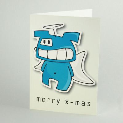 Bastel-Weihnachtskarte mit Teufelchen: merry x-mas