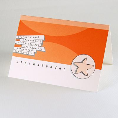 Weihnachtskarte / Gutscheinkarte: sternstunden  (orange)