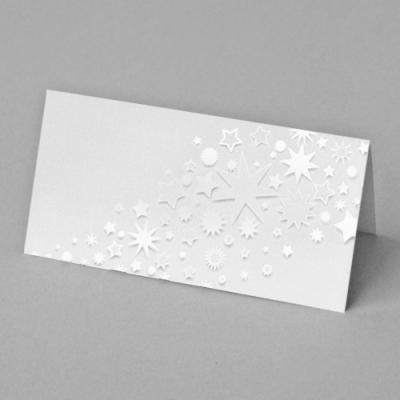 weiße Weihnachtskarte: Sterne