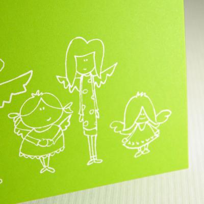 hellgrüne Recycling-Weihnachtskarte: Engelchen