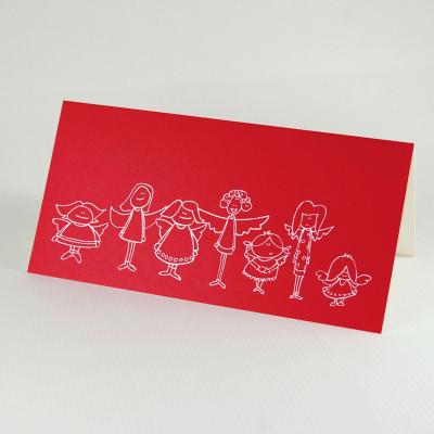 rote Recycling-Weihnachtskarte: Engelchen