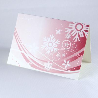rote Recycling-Weihnachtskarte: Schneekristalle